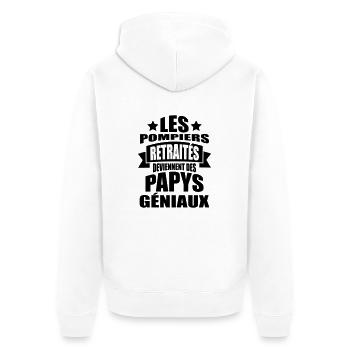 les pompiers retraités deviennent papys géniaux - Veste à capuche bio Premium Unisexe - blanc - Dos - Thijin (182cm)