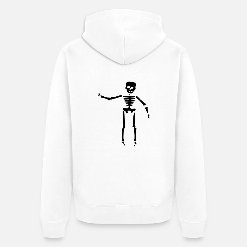 skull bones - Veste à capuche bio Premium Unisexe - blanc