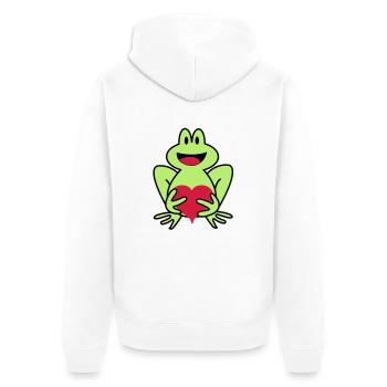 frog - Unisex Premium Organic Zip Hoodie - white - Back - Thijin (182cm)