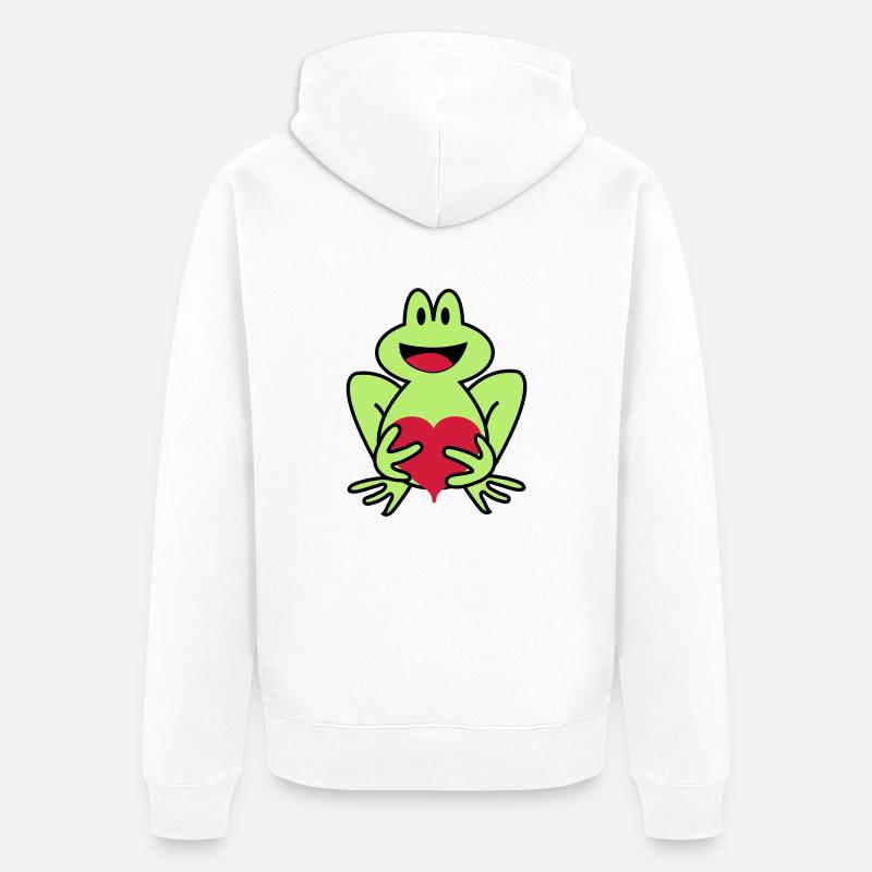 frosch - Unisex Premium Bio Zip Hoodie - Weiß
