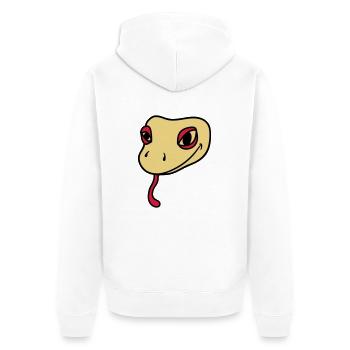 tête de gecko lézard reptile de serpent réel - Veste à capuche bio Premium Unisexe - blanc - Dos - Thijin (182cm)