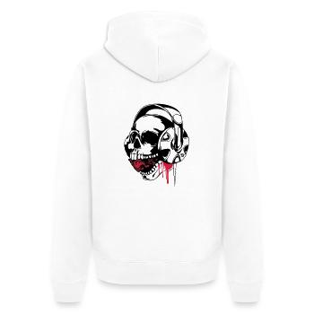 skull music vect by customstyle - Veste à capuche bio Premium Unisexe - blanc - Dos - Thijin (182cm)