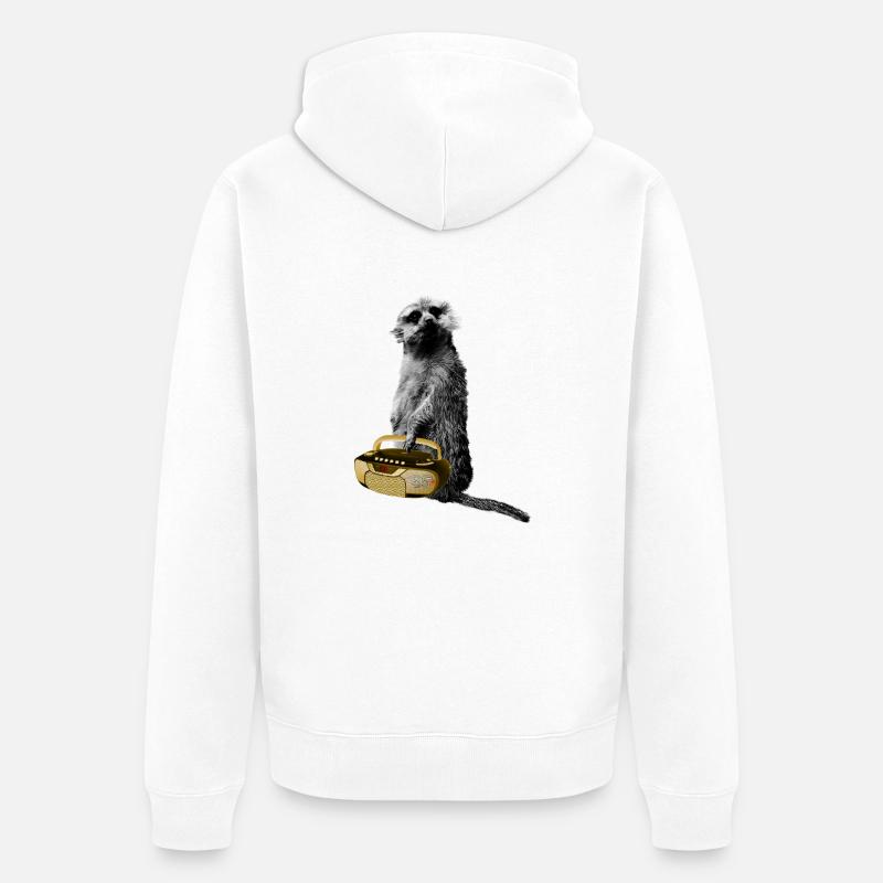 Erdmaennchenmucke - Veste à capuche bio Premium Unisexe - blanc