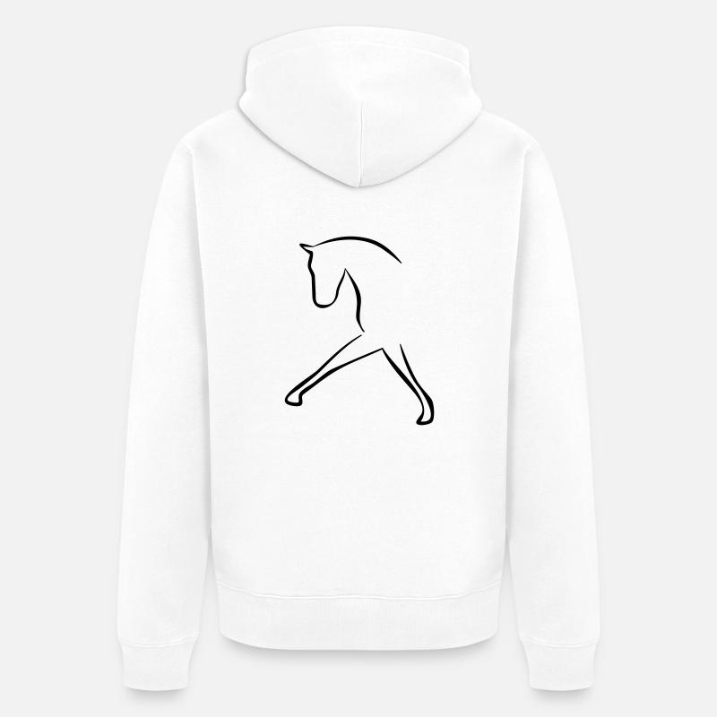 cheval - Veste à capuche bio Premium Unisexe - blanc