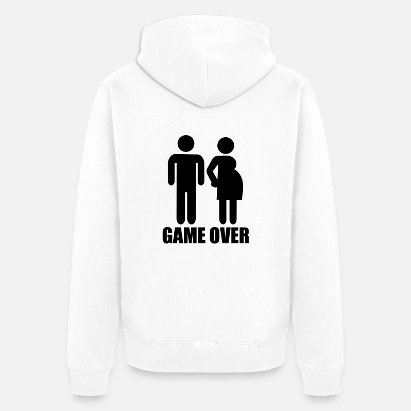 Game over - Veste à capuche bio Premium Unisexe - blanc