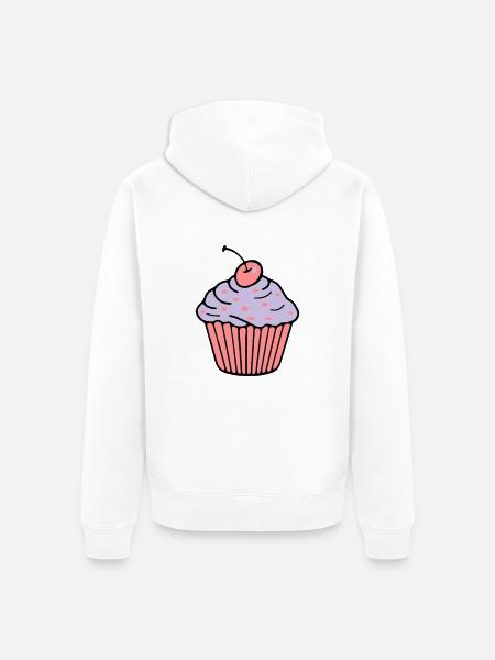 Cupcake - Unisex Premium Organic Zip Hoodie - white