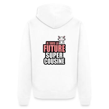 je suis la future super cousine - Veste à capuche bio Premium Unisexe - blanc - Dos - Thijin (182cm)