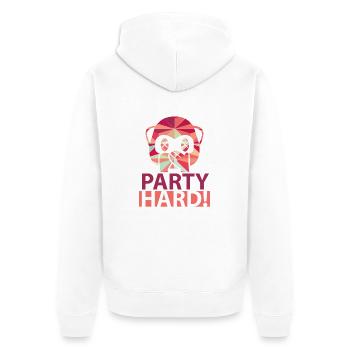 Party Hard - Unisex Premium Bio Zip Hoodie - Weiß - Hinten - Thijin (182cm)