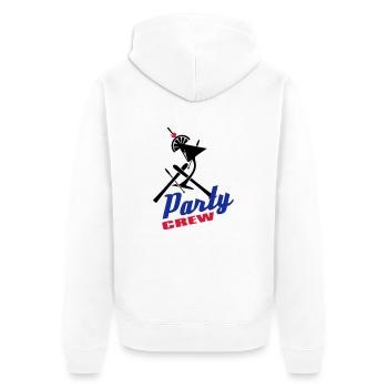 apres_ski_party_crew_3c - Unisex Premium Bio Zip Hoodie - Weiß - Hinten - Thijin (182cm)