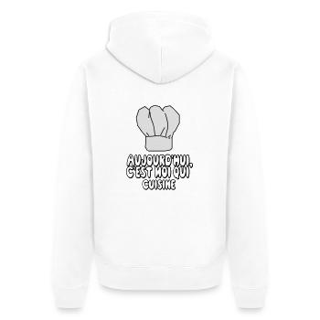 je_suis_en_cuisine,message,citations - Veste à capuche bio Premium Unisexe - blanc - Dos - Thijin (182cm)