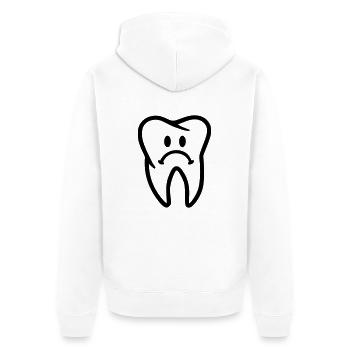 Zahn - Unisex Premium Bio Zip Hoodie - Weiß - Hinten - Thijin (182cm)
