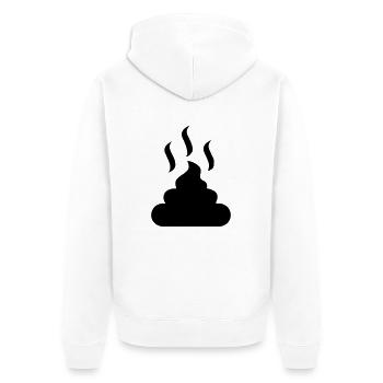 Hundehaufen Scheiße - Unisex Premium Bio Zip Hoodie - Weiß - Hinten - Thijin (182cm)