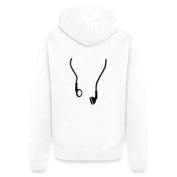 Headphones - Unisex Premium Organic Zip Hoodie - white - Back - Thijin (182cm)