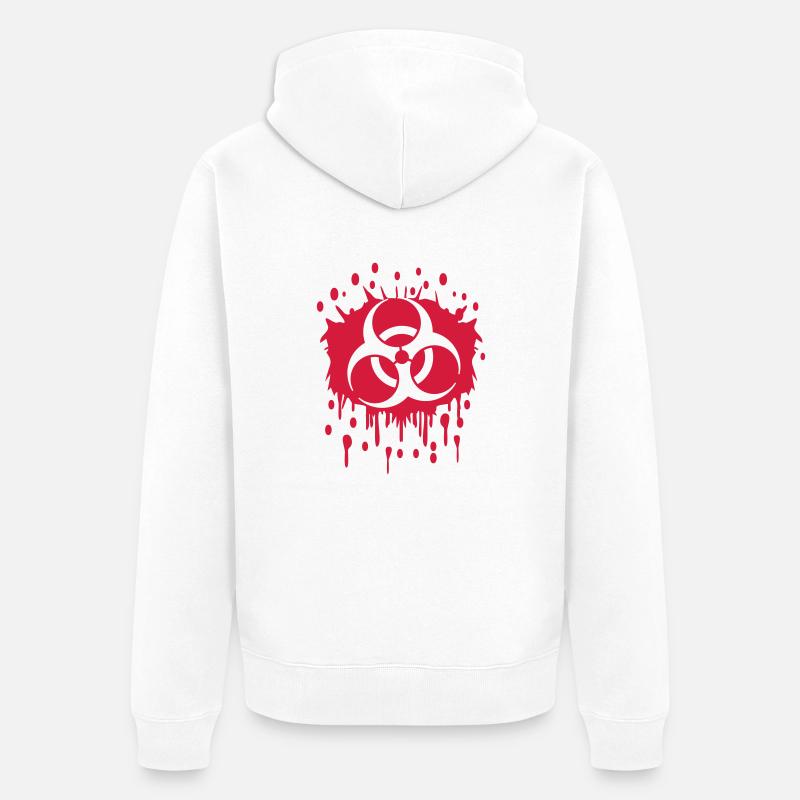 Graffiti de sang Biohazard - Veste à capuche bio Premium Unisexe - blanc