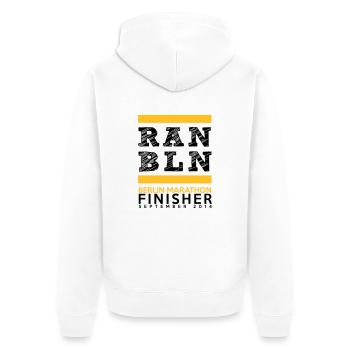 Berlin Marathon Finisher - Unisex Premium Bio Zip Hoodie - Weiß - Hinten - Thijin (182cm)