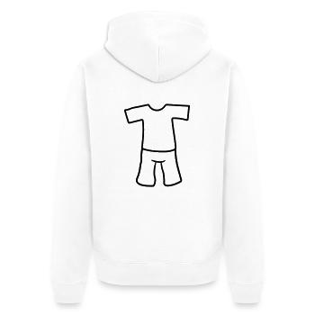 hot t shirt top clothes trousers put on short - Unisex Premium Organic Zip Hoodie - white - Back - Thijin (182cm)
