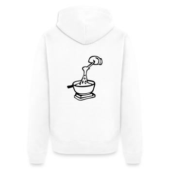 cook Swiss culinary specialty fondue - Unisex Premium Organic Zip Hoodie - white - Back - Thijin (182cm)