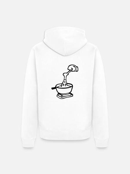 cook Swiss culinary specialty fondue - Unisex Premium Organic Zip Hoodie - white