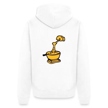 cheese cook Swiss culinary specialty fondue - Unisex Premium Organic Zip Hoodie - white - Back - Thijin (182cm)