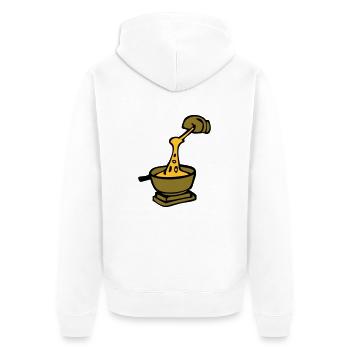 cheese Swiss culinary specialty fondue - Unisex Premium Organic Zip Hoodie - white - Back - Thijin (182cm)