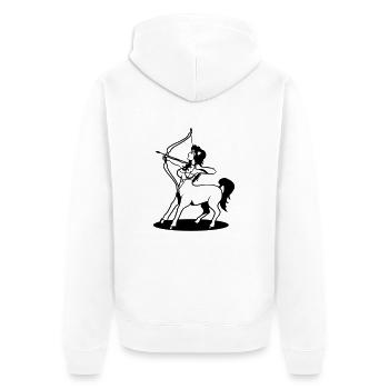 Schütze Horoskop Zentaur girl amazone - Unisex Premium Bio Zip Hoodie - Weiß - Hinten - Thijin (182cm)