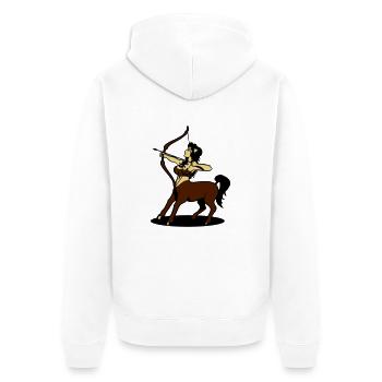 Schütze Horoskop Zentaur girl amazone - Unisex Premium Bio Zip Hoodie - Weiß - Hinten - Thijin (182cm)