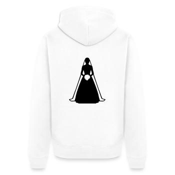 Braut - Unisex Premium Bio Zip Hoodie - Weiß - Hinten - Thijin (182cm)