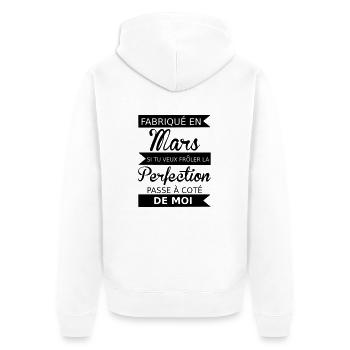 Fabriqué en mars - Veste à capuche bio Premium Unisexe - blanc - Dos - Thijin (182cm)