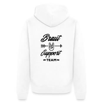 braut support team party - Unisex Premium Bio Zip Hoodie - Weiß - Hinten - Thijin (182cm)