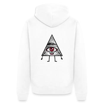 Comic Figure Eye - Unisex Premium Organic Zip Hoodie - white - Back - Thijin (182cm)