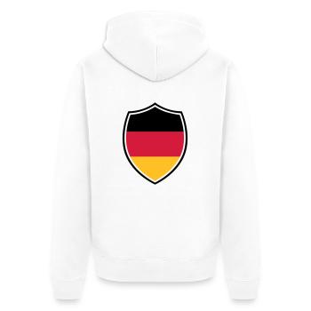Drapeau blason d’Allemagne - équipe de football d’ - Veste à capuche bio Premium Unisexe - blanc - Dos - Thijin (182cm)