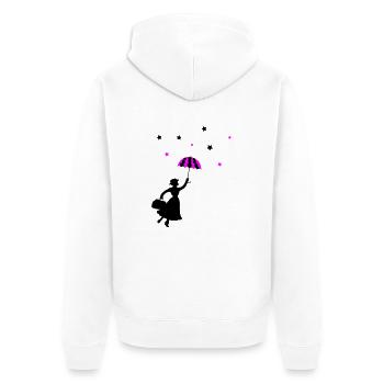 Mrs. Umbrella - Unisex Premium Organic Zip Hoodie - white - Back - Thijin (182cm)