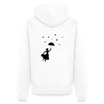Mrs. Umbrella - Unisex Premium Organic Zip Hoodie - white - Back - Thijin (182cm)