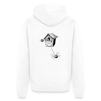 Beth l'araignée fait coucou - Veste à capuche bio Premium Unisexe - blanc - Dos - Thijin (182cm)