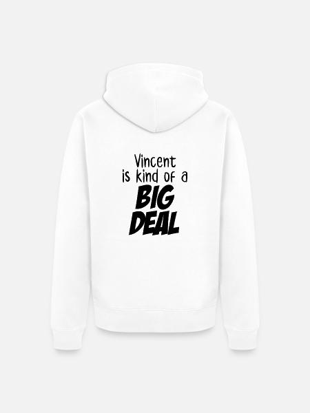 Vincent ist eine große Sache - Unisex Premium Bio Zip Hoodie - Weiß