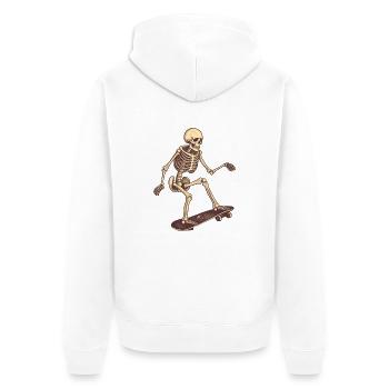 Skateboard Skeleton - Veste à capuche bio Premium Unisexe - blanc - Dos - Thijin (182cm)