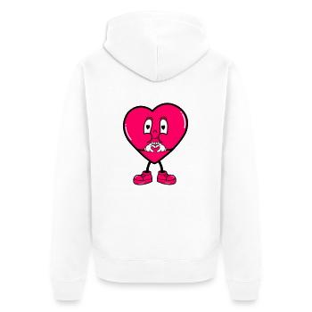 heart mr - Unisex Premium Organic Zip Hoodie - white - Back - Thijin (182cm)