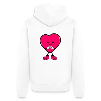 Coeur Bande Dessinée - Veste à capuche bio Premium Unisexe - blanc - Dos - Thijin (182cm)