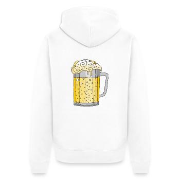 Becher - Unisex Premium Bio Zip Hoodie - Weiß - Hinten - Thijin (182cm)