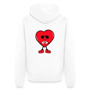 Bande dessinée Coeur - Veste à capuche bio Premium Unisexe - blanc - Dos - Thijin (182cm)