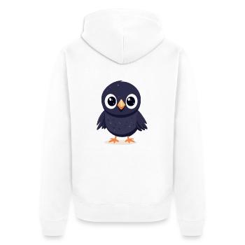 Petit corbeau - Veste à capuche bio Premium Unisexe - blanc - Dos - Thijin (182cm)