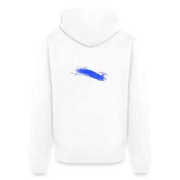 Blauer Tintenstreifen Aquarell - Unisex Premium Bio Zip Hoodie - Weiß - Hinten - Thijin (182cm)