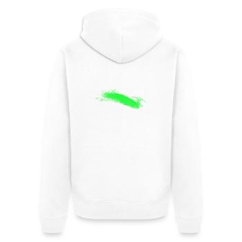 Green Brush Stroke Abstract - Unisex Premium Organic Zip Hoodie - white - Back - Thijin (182cm)