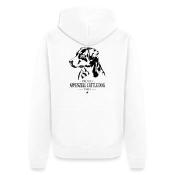 Appenzell Cattle Dog Dad Hunde Wilsigns - Unisex Premium Bio Zip Hoodie - Weiß - Hinten - Thijin (182cm)