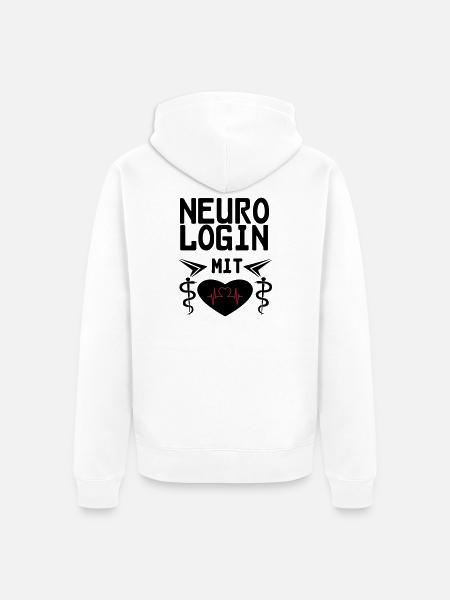 Neurologin mit Herz Geschenk - Unisex Premium Bio Zip Hoodie - Weiß