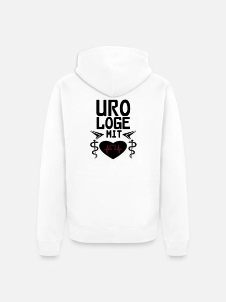 Urologe mit Herz Geschenk - Unisex Premium Bio Zip Hoodie - Weiß