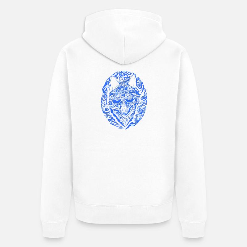 loup - Veste à capuche bio Premium Unisexe - blanc