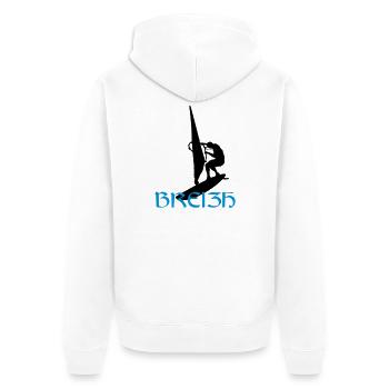 Windsurfen / Windsurfer / Windsurf / Windsurfing - Unisex Premium Bio Zip Hoodie - Weiß - Hinten - Thijin (182cm)