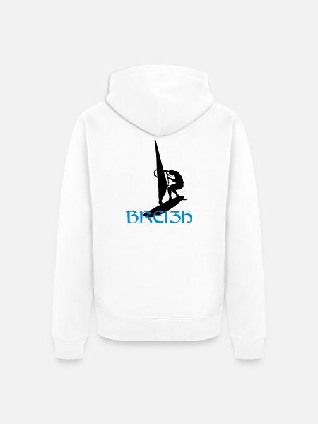 Planche à voile - Breizh - Veste à capuche bio Premium Unisexe - blanc