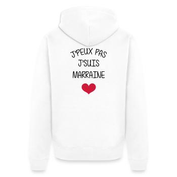 Marraine Parrain Bébé Naissance Tante Amour - Veste à capuche bio Premium Unisexe - blanc - Dos - Thijin (182cm)